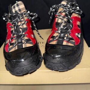 Burberry Red and Black Men's Sneakers